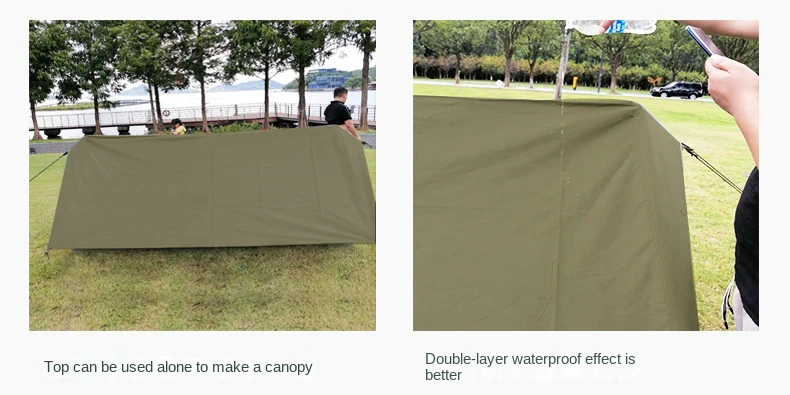 Cheap Goat Tents Outdoor Camping Retro Tent 2 Person Self Driving Camping Protection against Heavy Rain Cabin Type A  Shaped Tent Oxford Cloth   